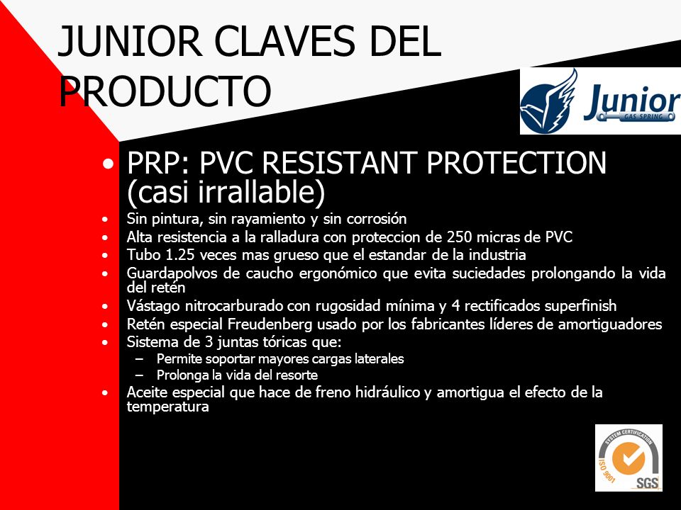 JUNIOR CLAVES DEL PRODUCTO