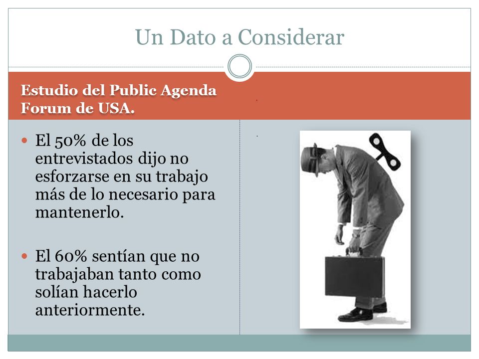Un Dato a Considerar Estudio del Public Agenda Forum de USA. .