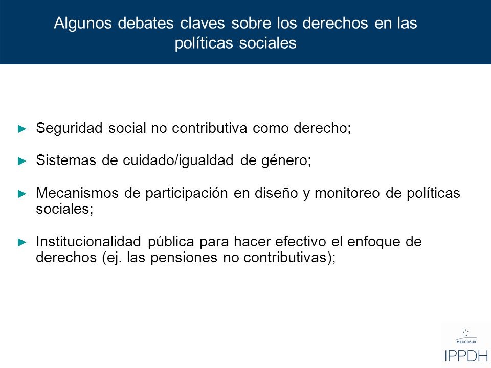 Algunos debates claves sobre los derechos en las políticas sociales