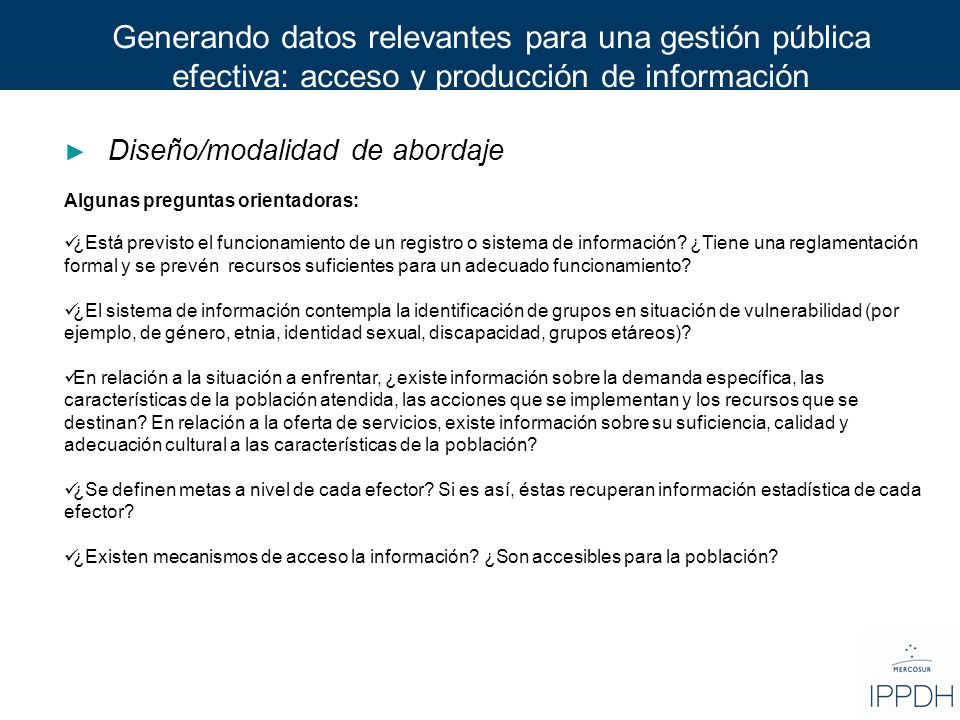 Generando datos relevantes para una gestión pública efectiva: acceso y producción de información