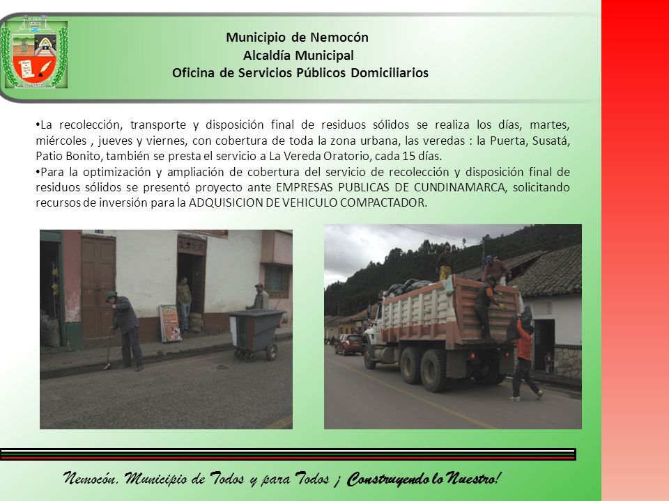 Nemocón, Municipio de Todos y para Todos ¡ Construyendo lo Nuestro!