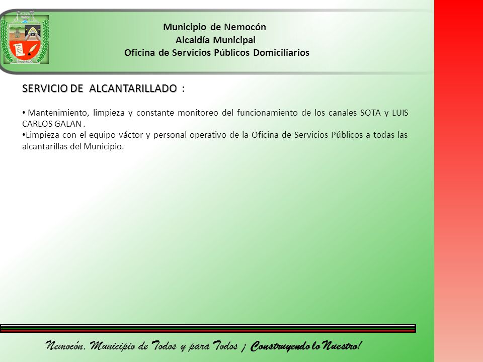 Nemocón, Municipio de Todos y para Todos ¡ Construyendo lo Nuestro!