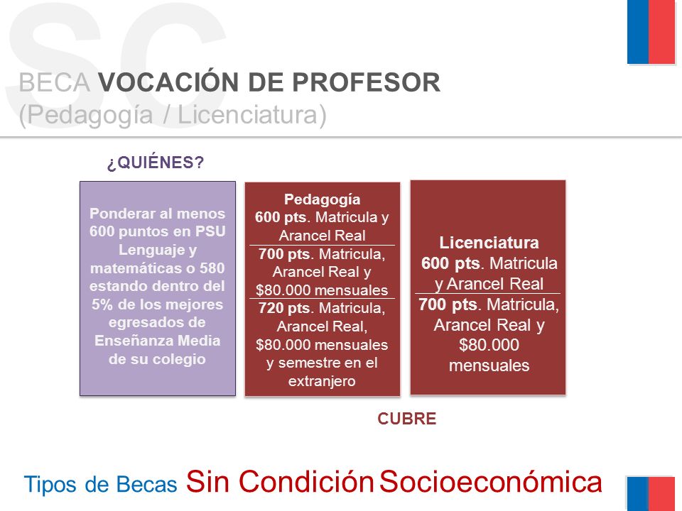 Tipos de Becas Sin Condición Socioeconómica