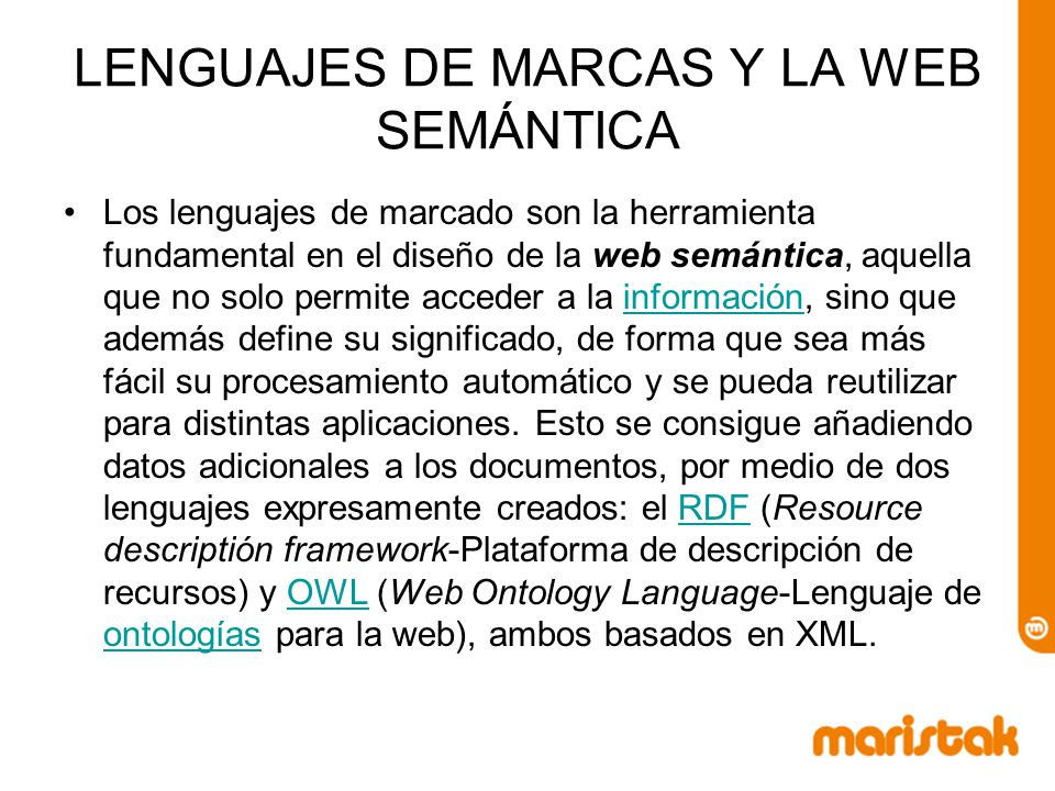 LENGUAJES DE MARCAS Y LA WEB SEMÁNTICA