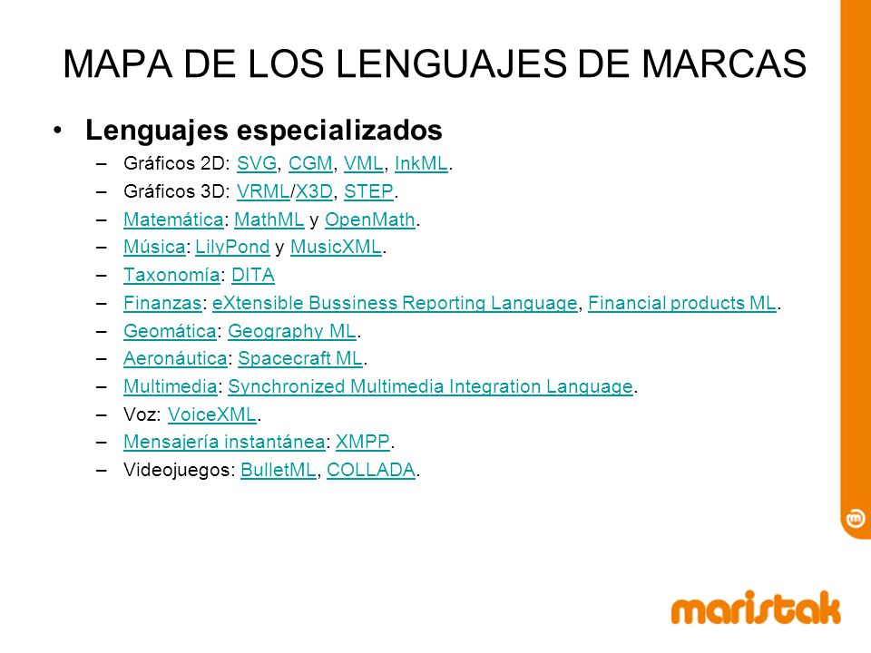 MAPA DE LOS LENGUAJES DE MARCAS