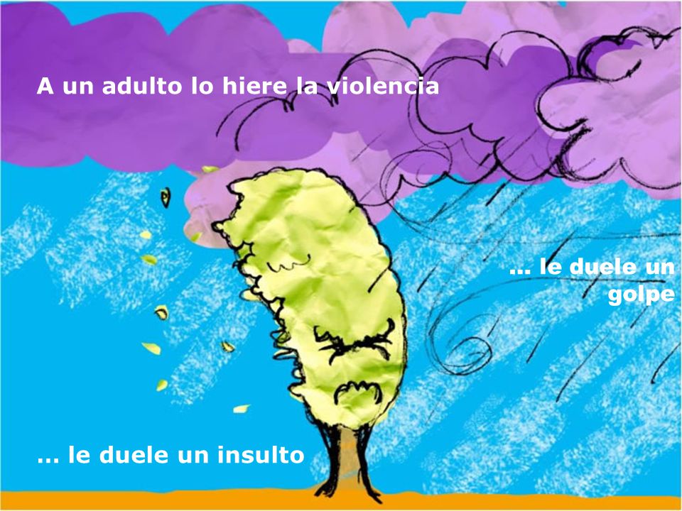 … le duele un golpe A un adulto lo hiere la violencia