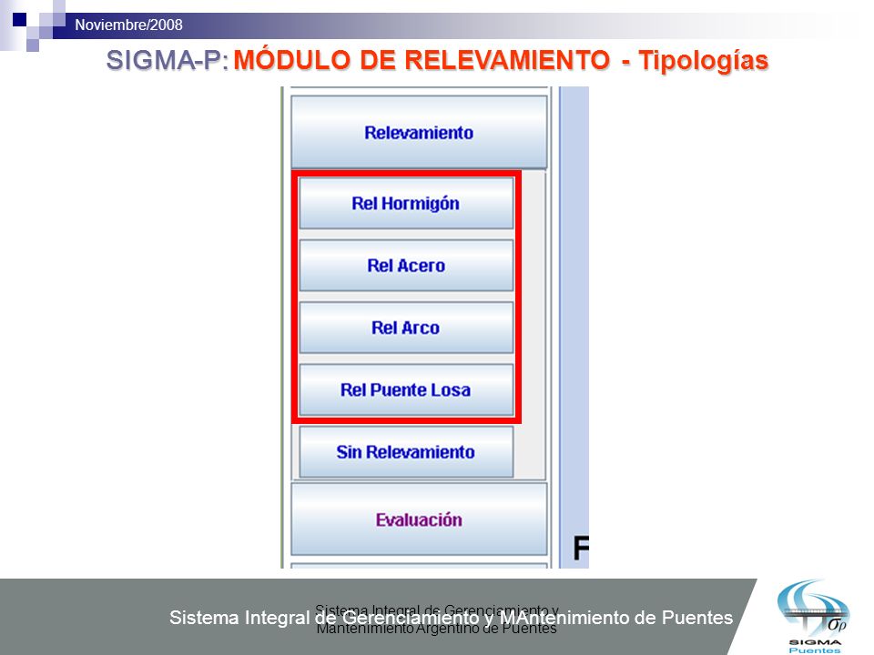 SIGMA-P: MÓDULO DE RELEVAMIENTO - Tipologías