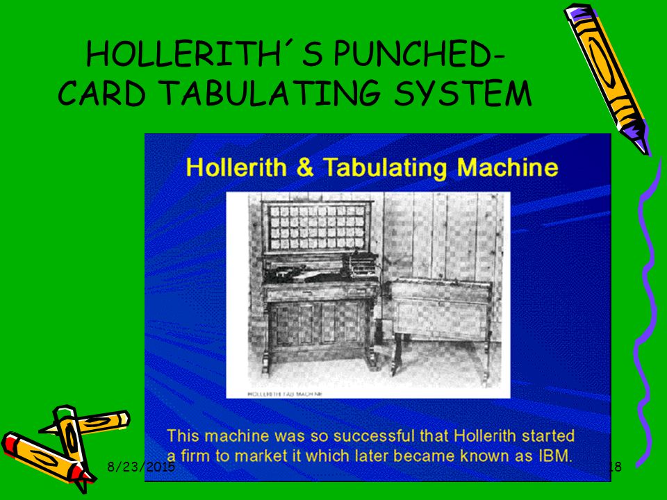 HOLLERITH´S PUNCHED-CARD TABULATING SYSTEM