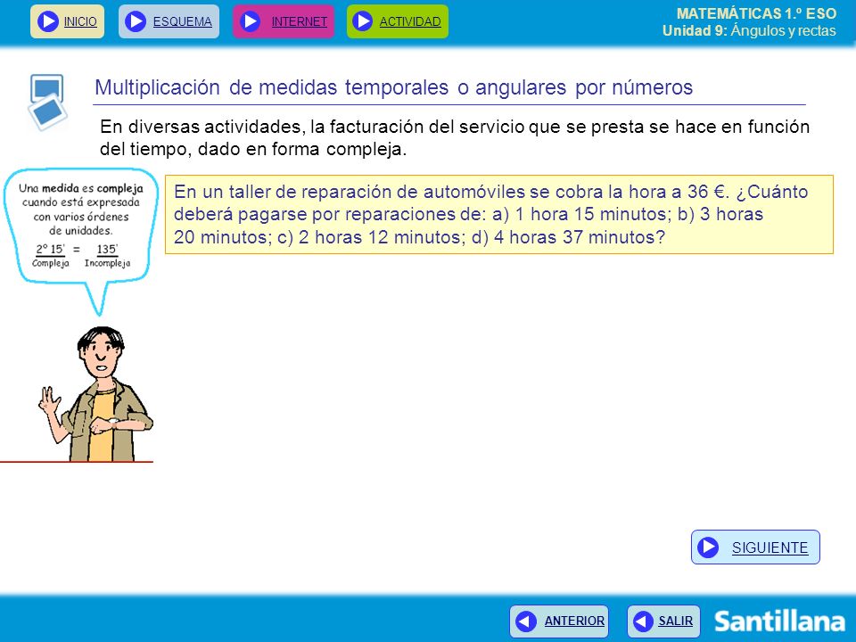 Multiplicación de medidas temporales o angulares por números