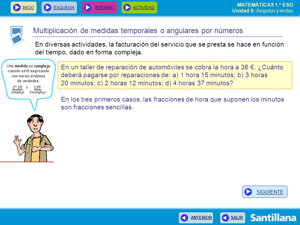 Multiplicación de medidas temporales o angulares por números