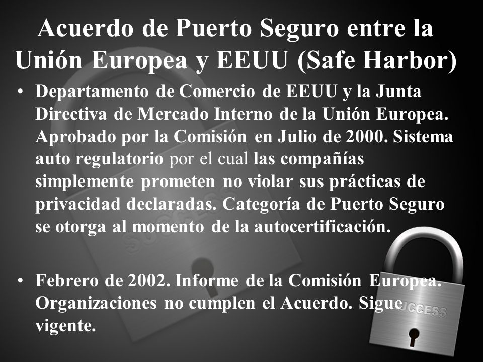 Acuerdo de Puerto Seguro entre la Unión Europea y EEUU (Safe Harbor)