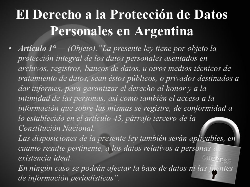 El Derecho a la Protección de Datos Personales en Argentina
