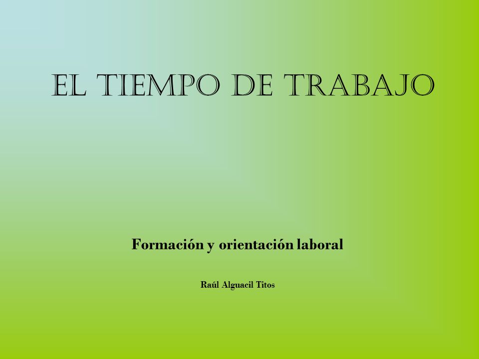 Formación y orientación laboral Raúl Alguacil Titos