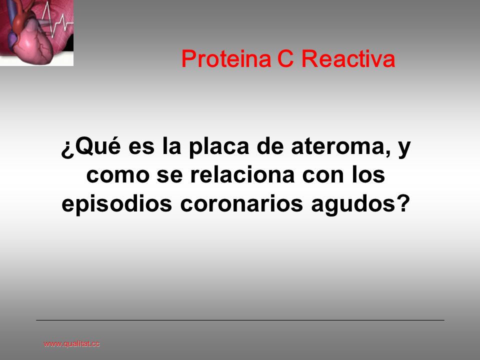 Proteina C Reactiva ¿Qué es la placa de ateroma, y como se relaciona con los episodios coronarios agudos