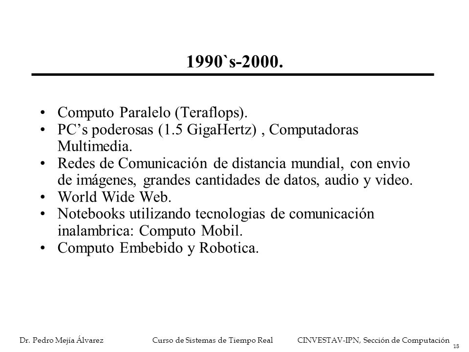1990`s Computo Paralelo (Teraflops).