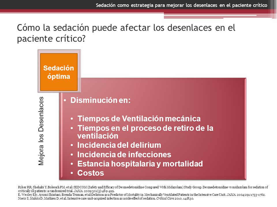 Cómo la sedación puede afectar los desenlaces en el paciente crítico