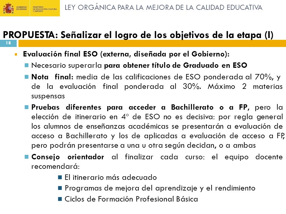 PROPUESTA: Señalizar el logro de los objetivos de la etapa (I)