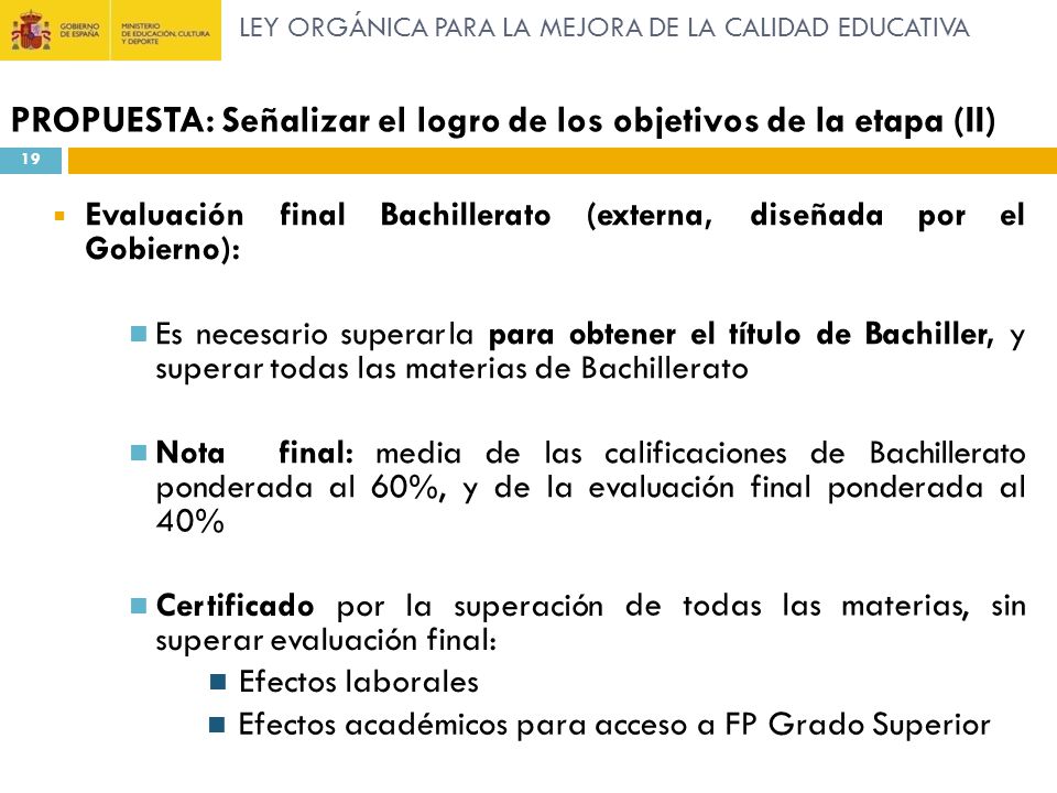PROPUESTA: Señalizar el logro de los objetivos de la etapa (II)