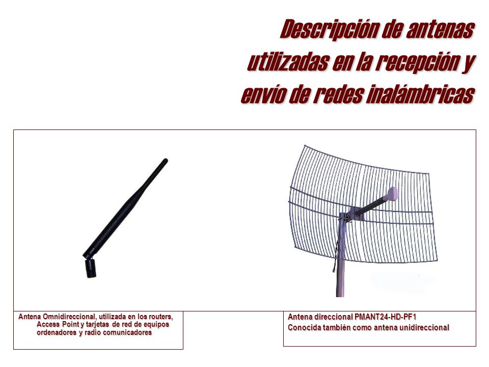 Descripción de antenas utilizadas en la recepción y envío de redes inalámbricas