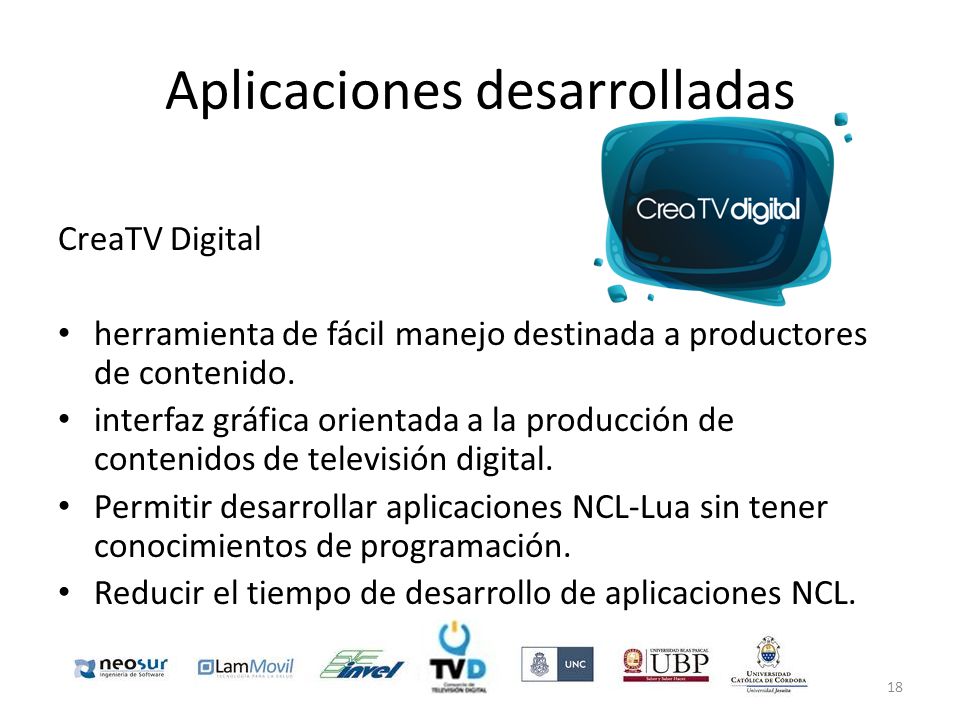 Aplicaciones desarrolladas