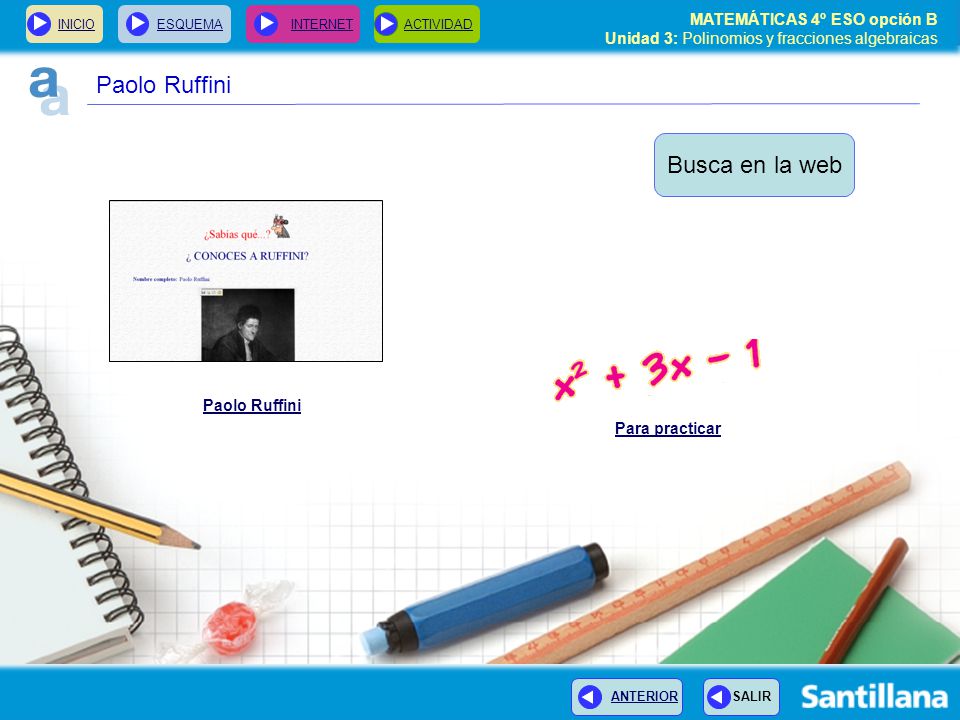 Paolo Ruffini Busca en la web Paolo Ruffini Para practicar