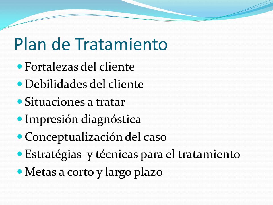Plan de Tratamiento Fortalezas del cliente Debilidades del cliente