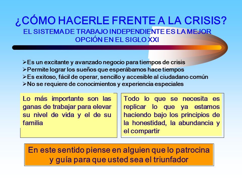 EL SISTEMA DE TRABAJO INDEPENDIENTE ES LA MEJOR OPCIÓN EN EL SIGLO XXI