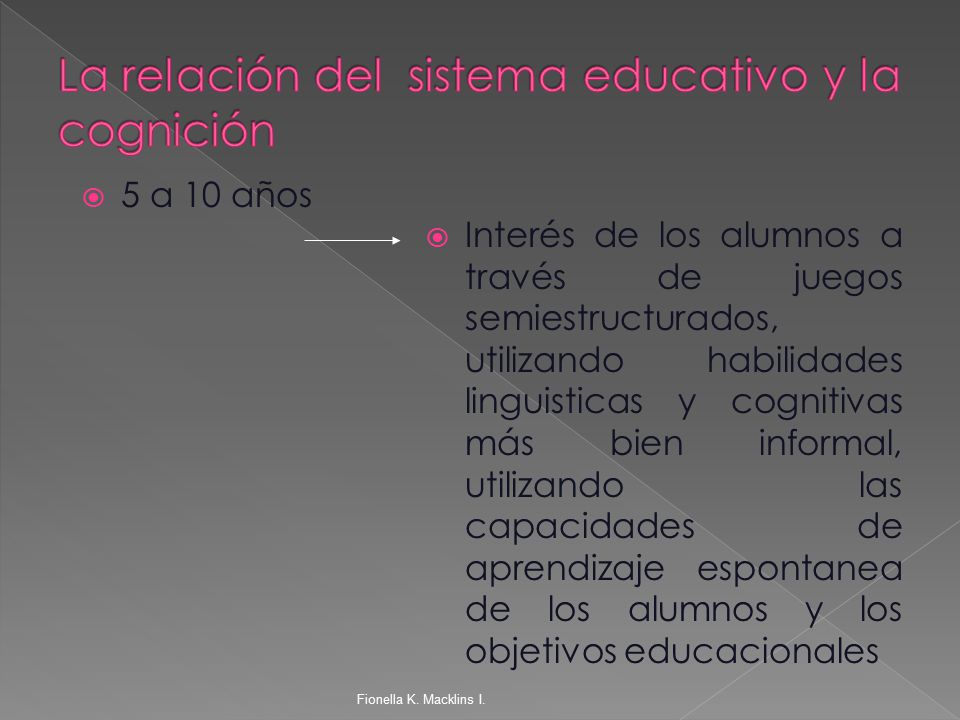 La relación del sistema educativo y la cognición
