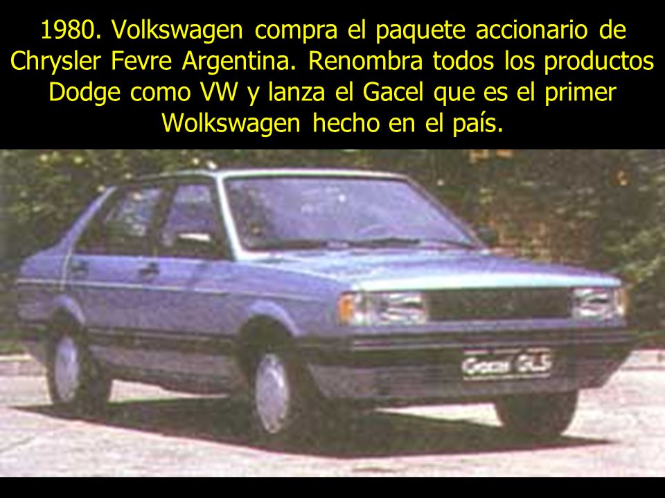 1980. Volkswagen compra el paquete accionario de Chrysler Fevre Argentina.