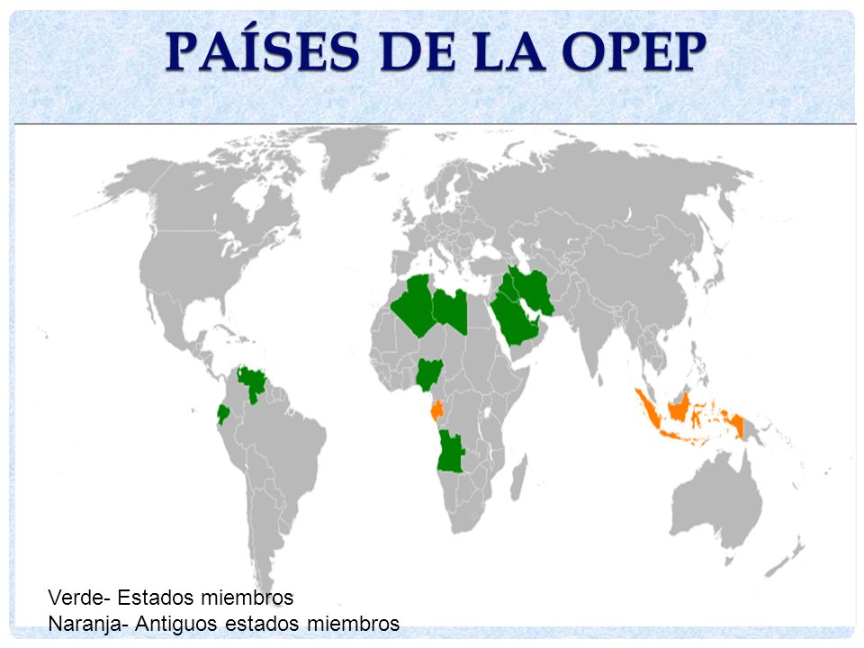 Países de la OPEP Verde- Estados miembros