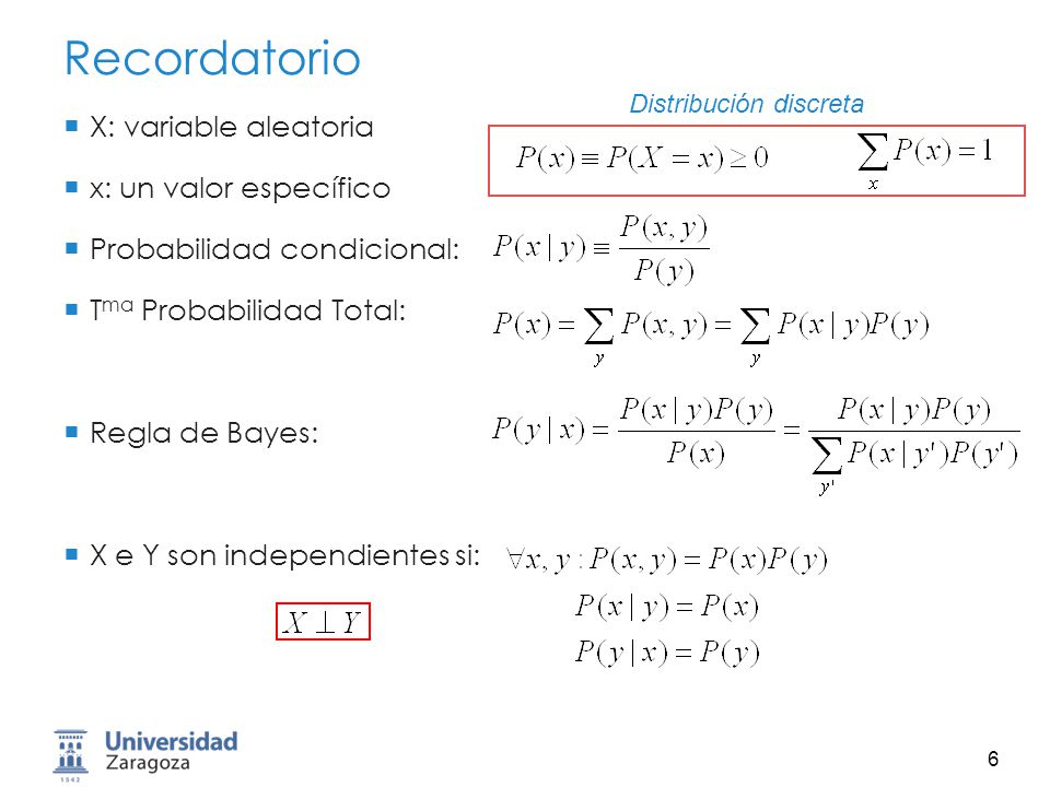 Recordatorio X: variable aleatoria x: un valor específico
