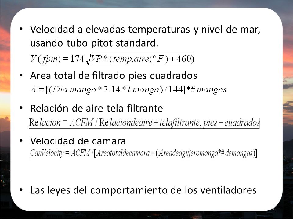 Velocidad a elevadas temperaturas y nivel de mar, usando tubo pitot standard.