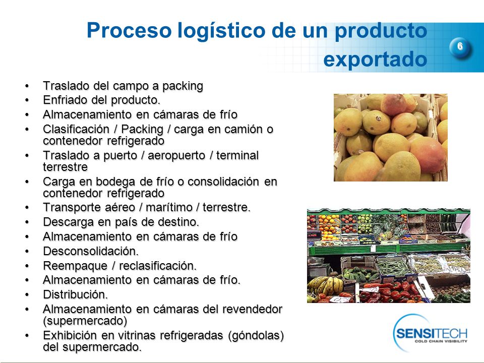 Proceso logístico de un producto exportado