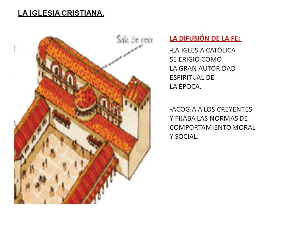 LA IGLESIA CRISTIANA. LA DIFUSIÓN DE LA FE: -LA IGLESIA CATÓLICA. SE ERIGIÓ COMO. LA GRAN AUTORIDAD.