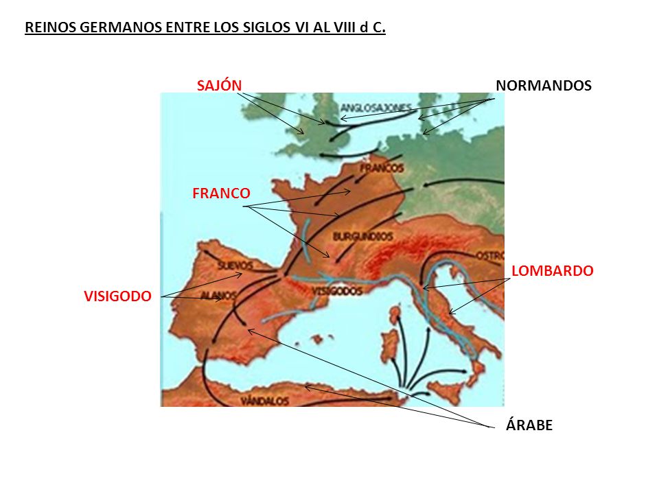 REINOS GERMANOS ENTRE LOS SIGLOS VI AL VIII d C.
