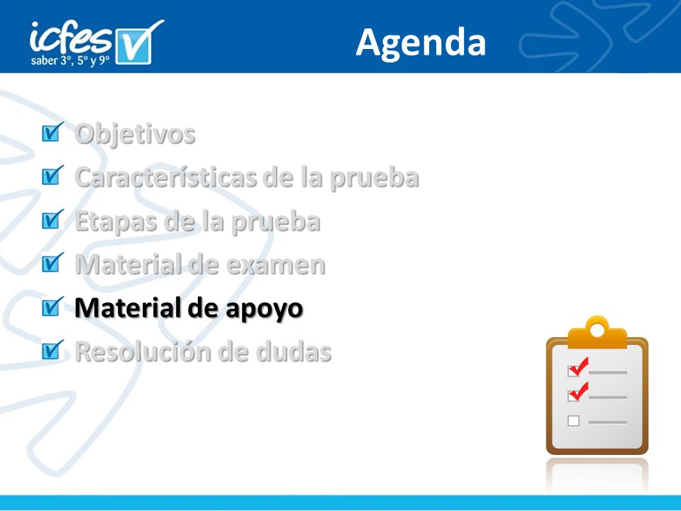 Agenda Objetivos Características de la prueba Etapas de la prueba
