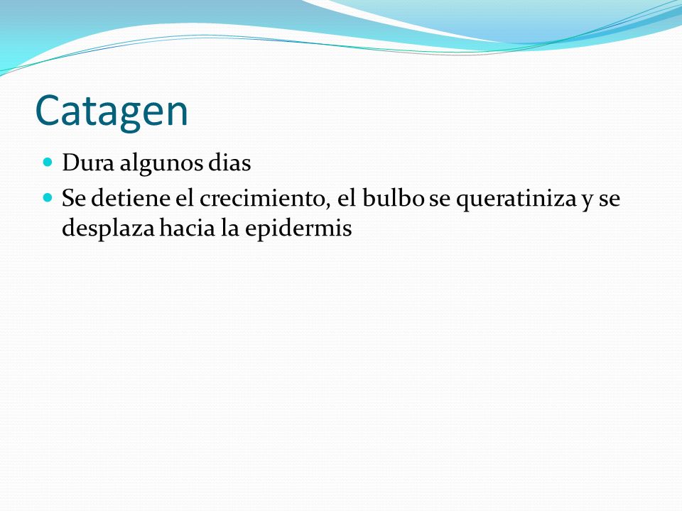 Catagen Dura algunos dias