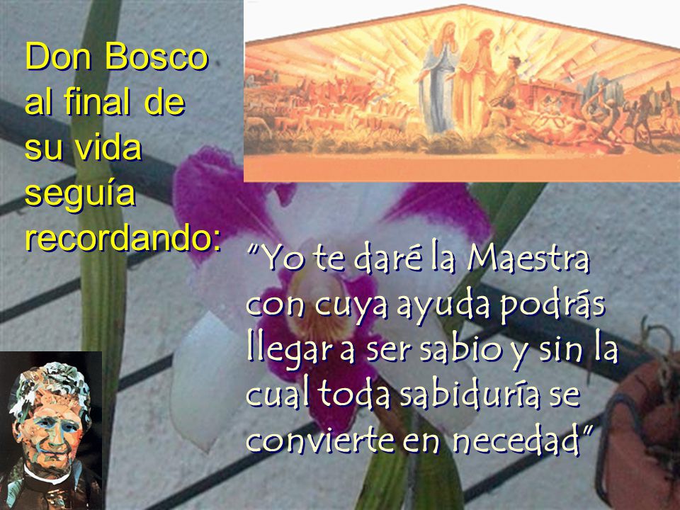 Don Bosco al final de su vida seguía recordando: