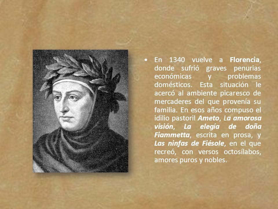 En 1340 vuelve a Florencia, donde sufrió graves penurias económicas y problemas domésticos.