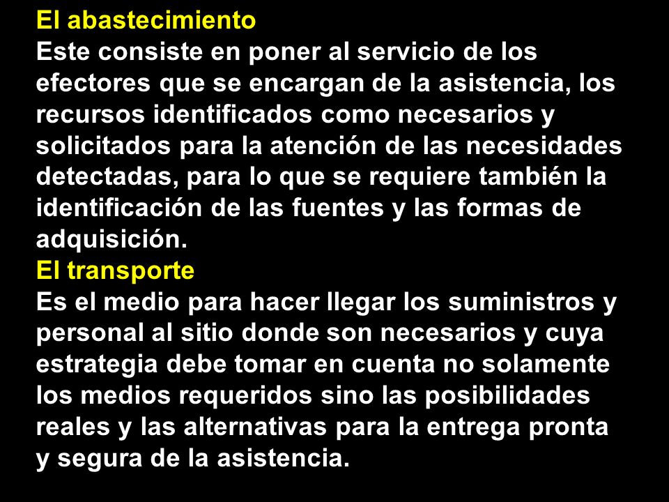 El abastecimiento