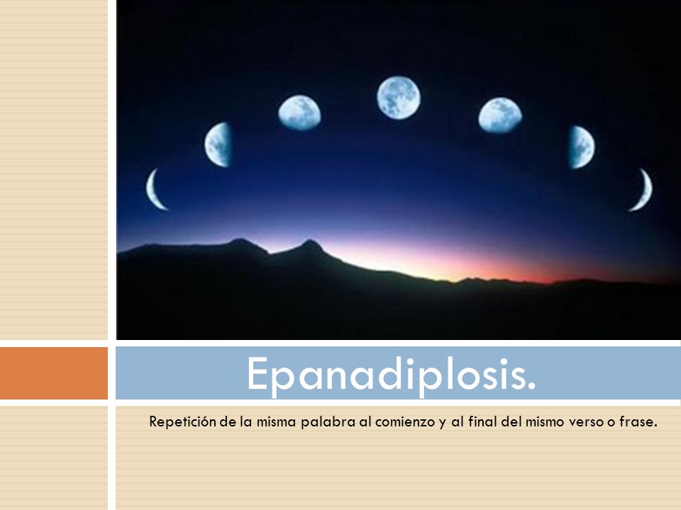 Epanadiplosis. Repetición de la misma palabra al comienzo y al final del mismo verso o frase.