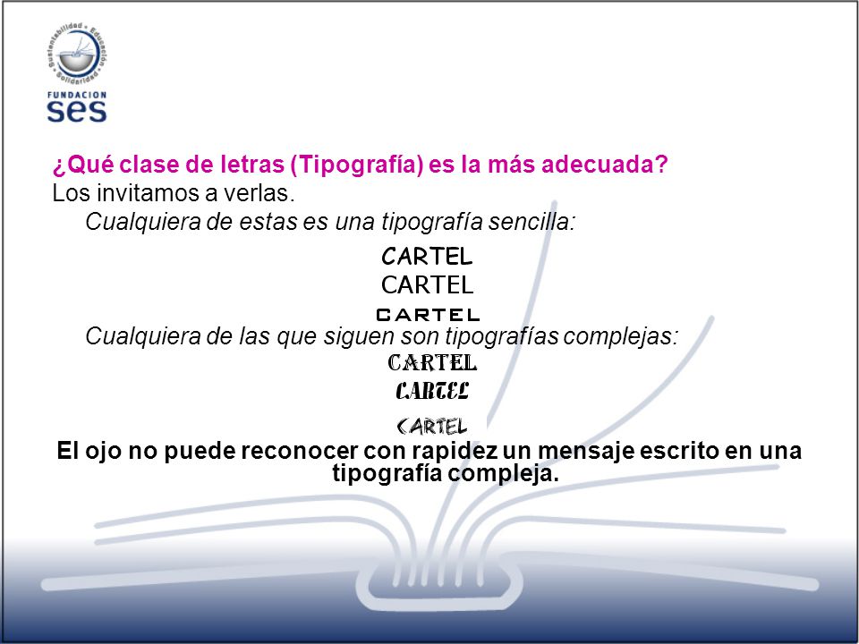 ¿Qué clase de letras (Tipografía) es la más adecuada