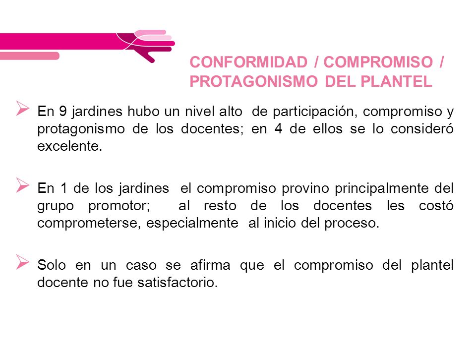 CONFORMIDAD / COMPROMISO / PROTAGONISMO DEL PLANTEL