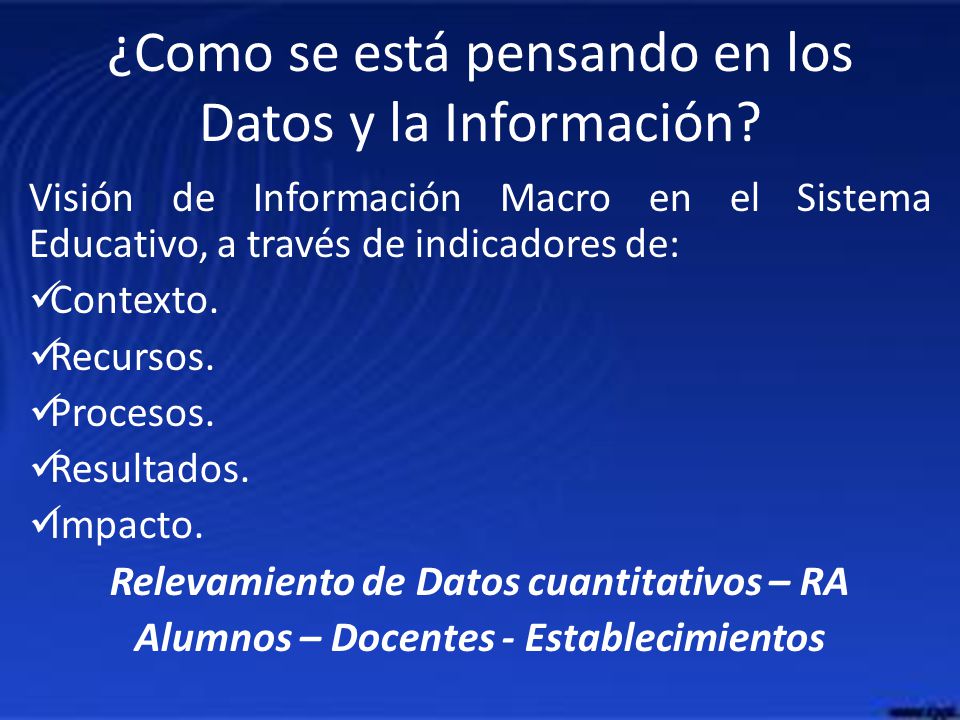 ¿Como se está pensando en los Datos y la Información