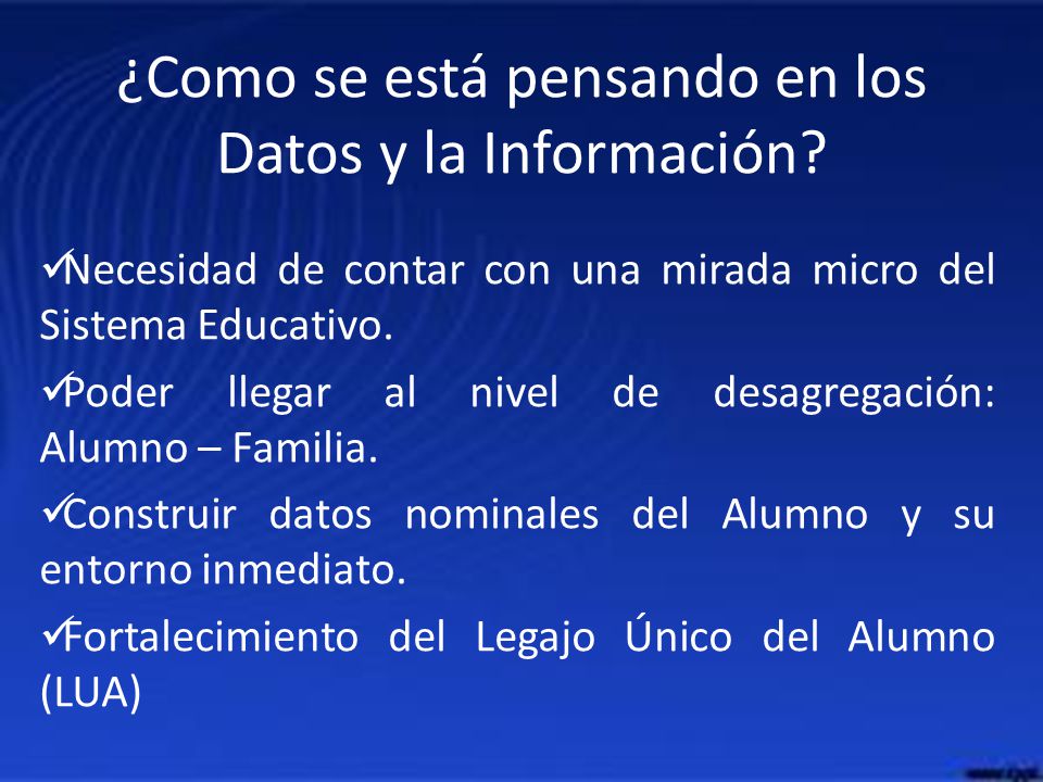 ¿Como se está pensando en los Datos y la Información