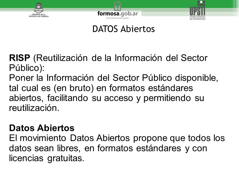 DATOS Abiertos RISP (Reutilización de la Información del Sector Público):