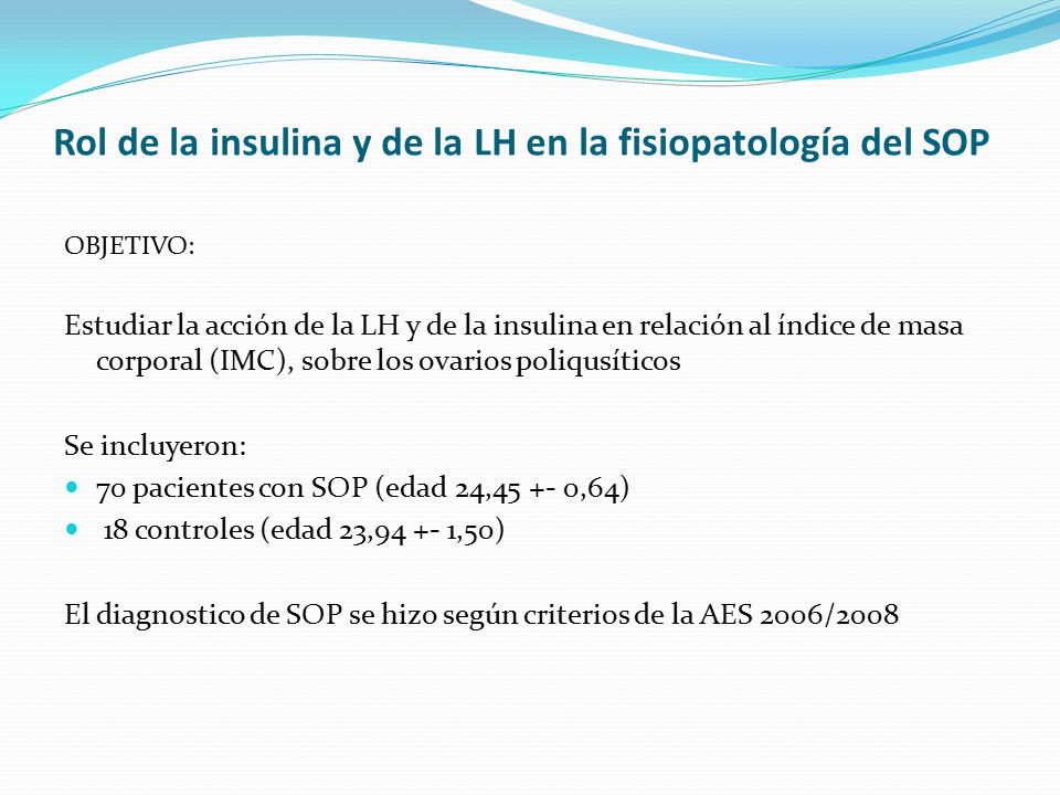 Rol de la insulina y de la LH en la fisiopatología del SOP