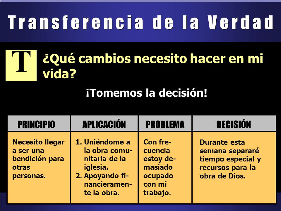 T r a n s f e r e n c i a d e l a V e r d a d
