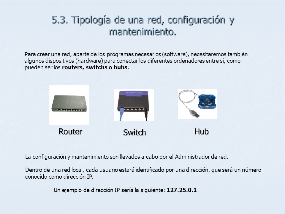 5.3. Tipología de una red, configuración y mantenimiento.