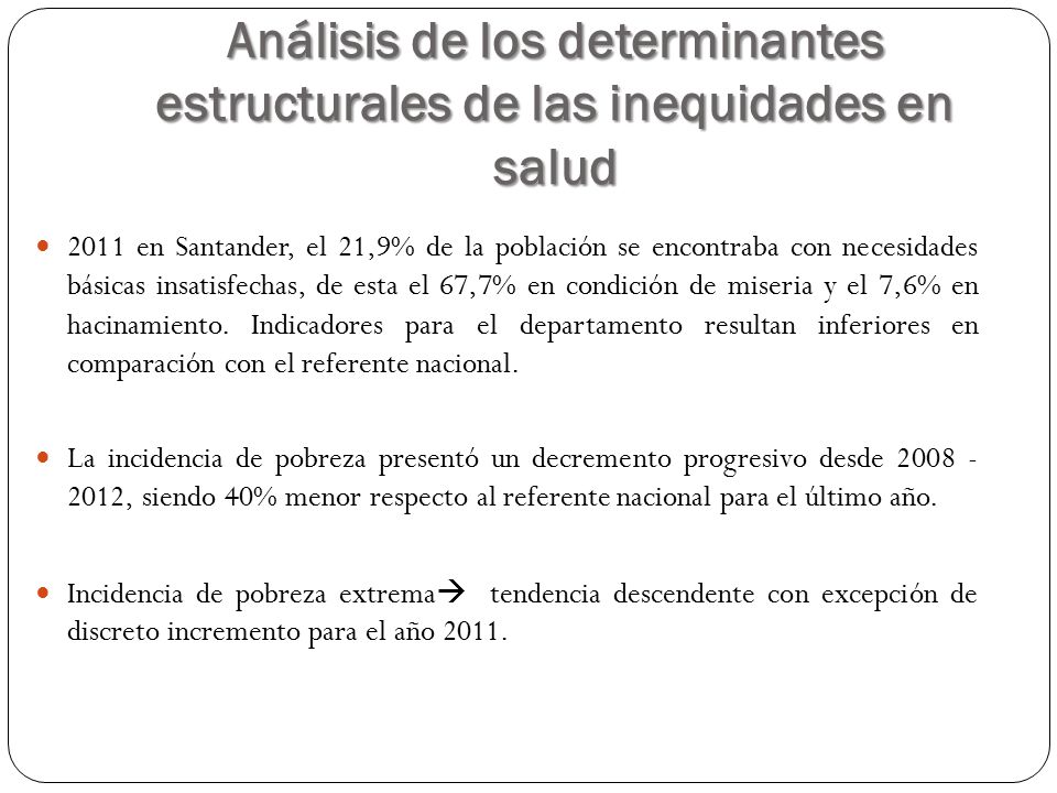 Análisis de los determinantes estructurales de las inequidades en salud